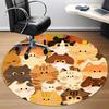 1pc Cat Autumn Office Round Area Rug, Indoor Mat Suitable ForOffice, Under Office Chairs Bedroom Living Room Home Decor, Room Deco N79