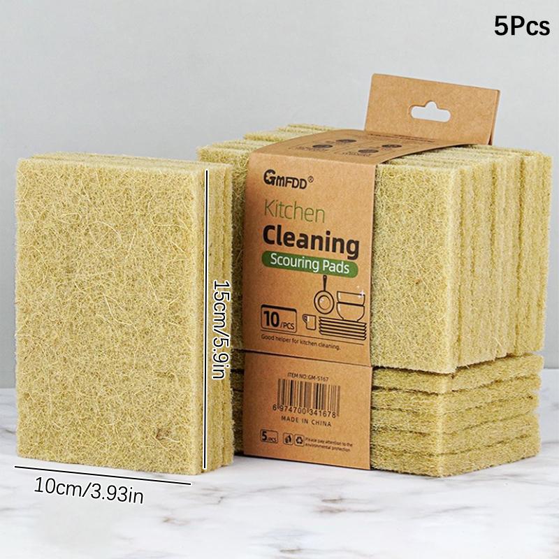 

5/10 шт. сизалевая микрофибра губка экологически чистые растительные губки для мытья посуды натуральные волокна салфетка для уборки кухонные принадлежности