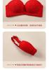 Big red lingerie set for the zodiac year, with a gathered top, strapless strapless design, detachable small chest display, and large bra