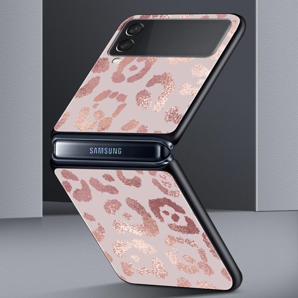 Handyhülle für Samsung Galaxy Z Flip 3 4 5 6 Faltbar Schwarze Schale Schöne Rosegold Kunst Für Samsung Z Flip4 Flip5 PC Hartschalenabdeckung