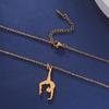 High Polished Stainless Steel Necklace for Women with Gymnastics Pendant Necklace Jewelry Accessory Daily Casual Use