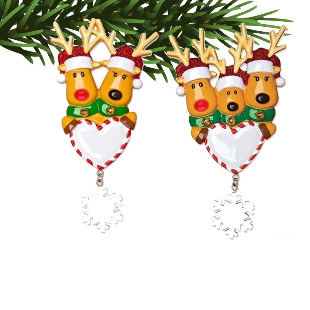 PVC Elk Deer Family Ornament Decorative Reindeer Family Pendant Cute   Christmas Tree