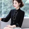 Elegantní dámská košile Korejská halenka Kancelář Krajka Dlouhý rukáv Volánky Výstřih do V Top Ležérní Vintage Svetry