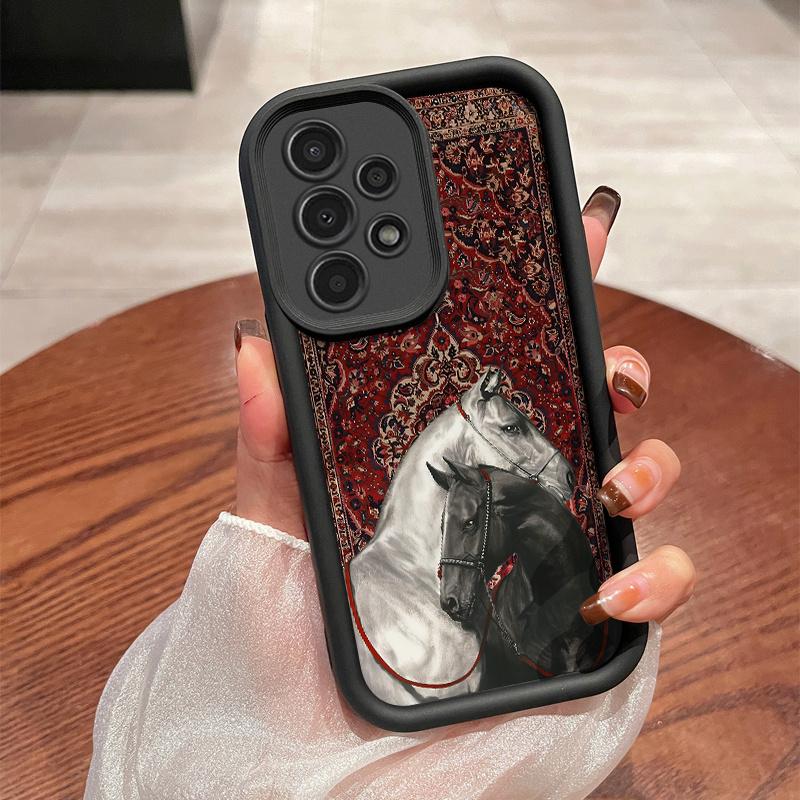 Retro Horse Pattern Phone Case Suitable for Samsung for Galaxy S26 S25 S24 S23 S22 S21 S20 FE Ultra Plus 5G Anti Drop Back Cover