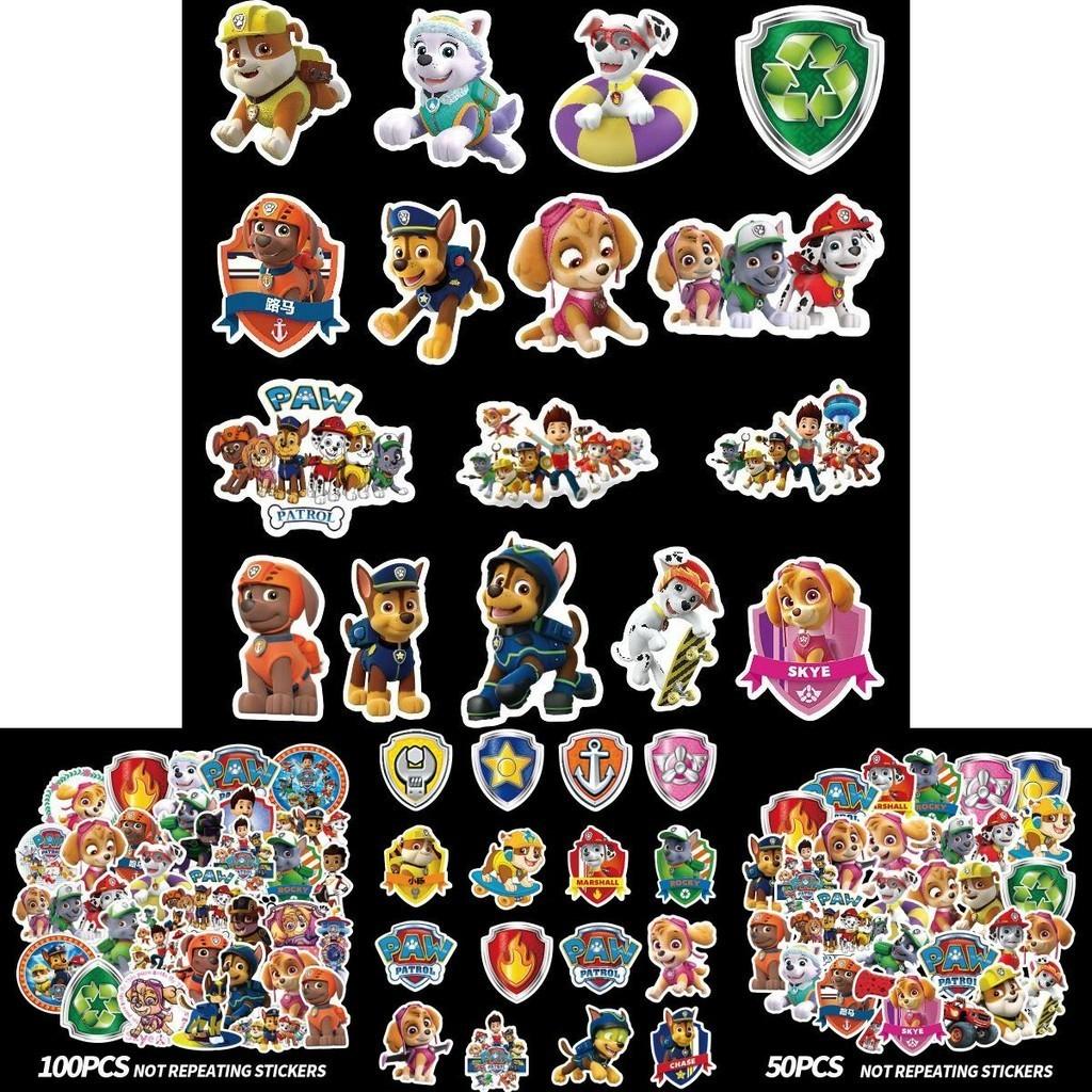 Vibrant Paw Patrol Sticker Pack Set Of 50/100 For Diy Waterproof Suitcase Fun