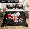 Movie Theater Duvet Cover Set Cinema Ticket Bedding Set Filmstrip Comforter Cover Bedroom Decor Bedspread Cover Full Size