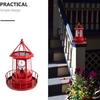 anso Solar Powered LED Rotating Lighthouse Night Light Outdoor Garden Home Decor Lamp (Black)