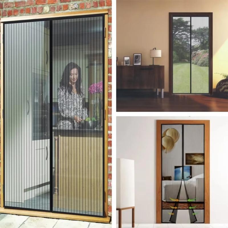 Summer Black and White Mosquito Proof Door Screen Window Automatic Magnetic Suction Door