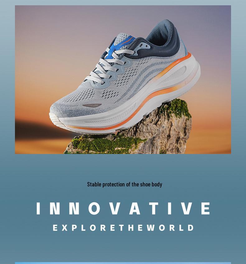 HK Breathable Mesh Trail Running Shoes - Comfortable, Thick Sole, Shock-Absorbing, Wear-Resistant for Long-Distance Training and Physical Tests.