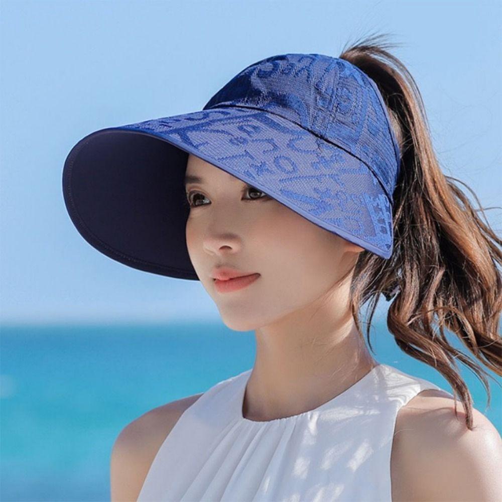 UV Protection Large Brim Sun Hat Letter UV Protection Hat Stylish Summer Panama Hat  Men