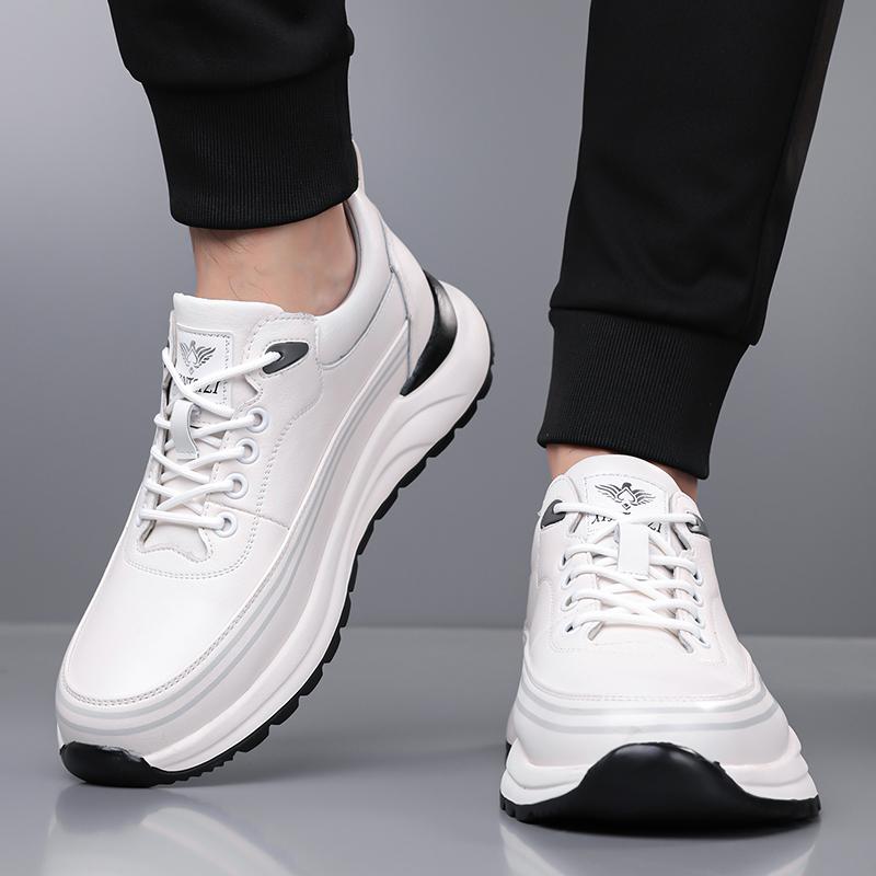 Fashion Genuine Leathe Men Sports Shoe Lace Up Casual Sneakers Non-slip Training Footwear Leisure Male Treking Footwear Walking Trainers