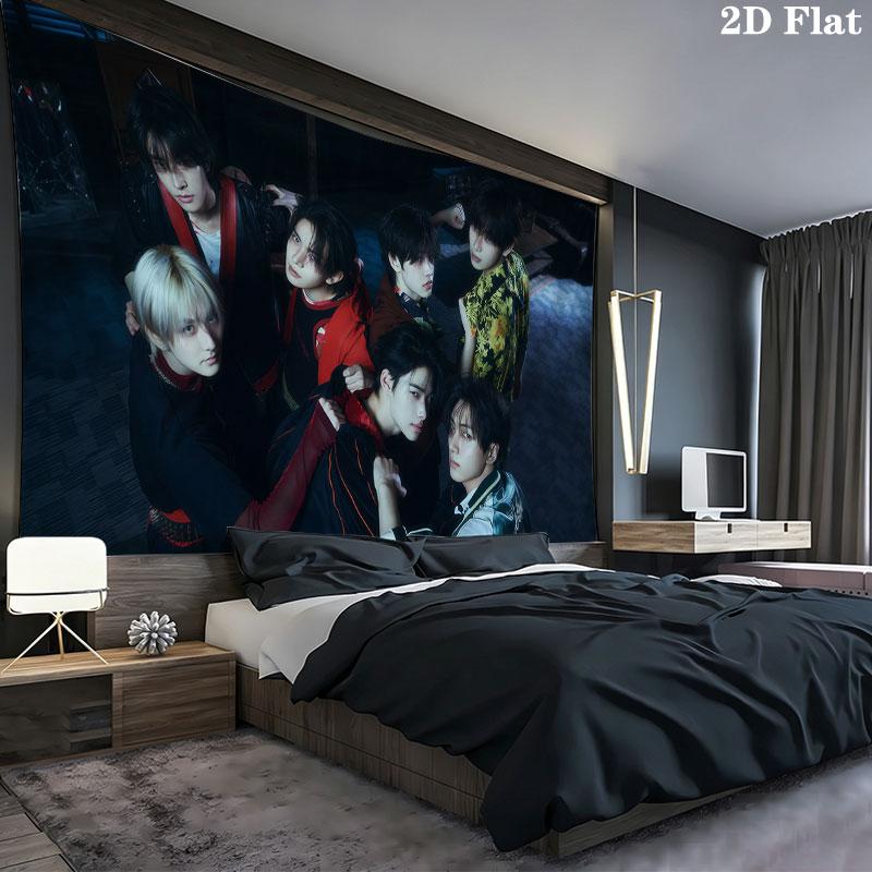 ENHYPEN Wall tapestry, aesthetic printed fabric blanket, suitable for bedroom, living room, and home decor.