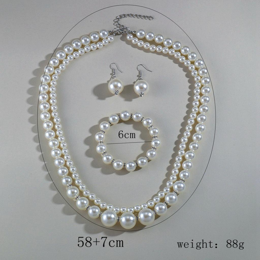 Jewelry, Exaggerated Large Pearl Temperament Neck Chain, Fashionable Versatile Collarbone Chain, Multi-Layer Beaded Necklace For Women