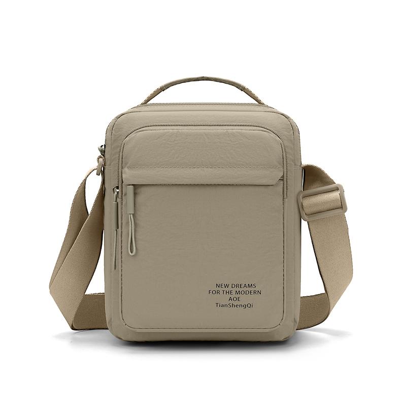 Men's Nylon Crossbody Backpack Fashionable Versatile Summer New Style Waterproof Single Shoulder Sling Bag Simple Design