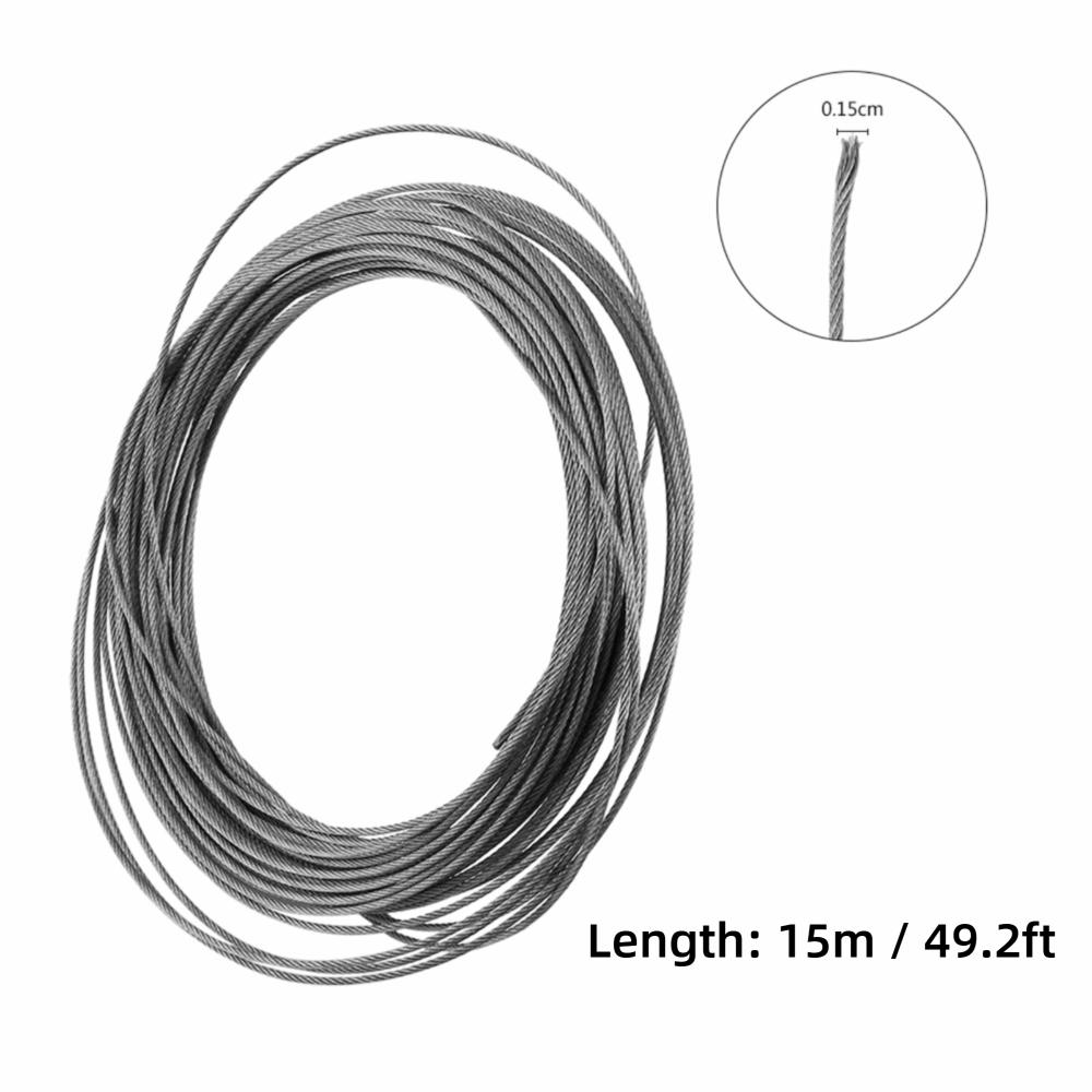 304 Stainless Steel Stainless Steel Rope 7×7 Structure 1.5mm Diameter Stainless Steel Wire 15 Meter Cable Wire Rope