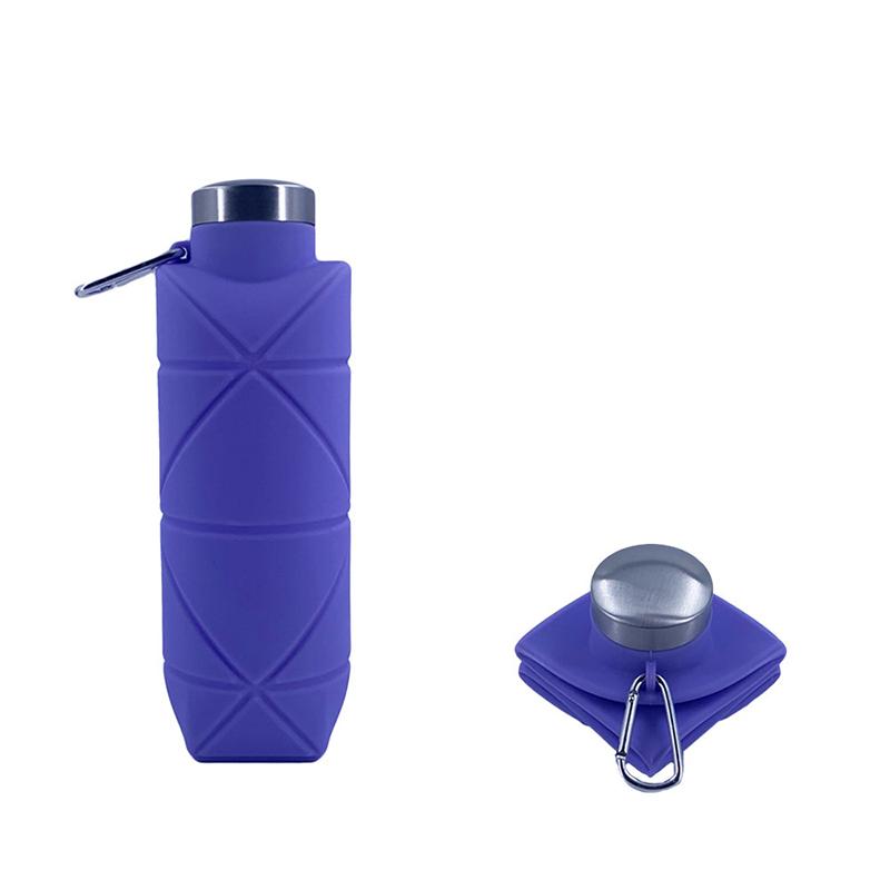 Sticlă de apă pliabilă reutilizabilă din silicon fără BPA, pliabilă, sticlă de apă de călătorie, stil fitness camping, drumeții spo