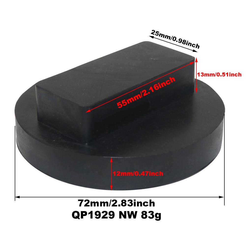 1 Pcs black rubber pad slotted floor jack pad wear-resistant shock-absorbing pad support block buffer block support