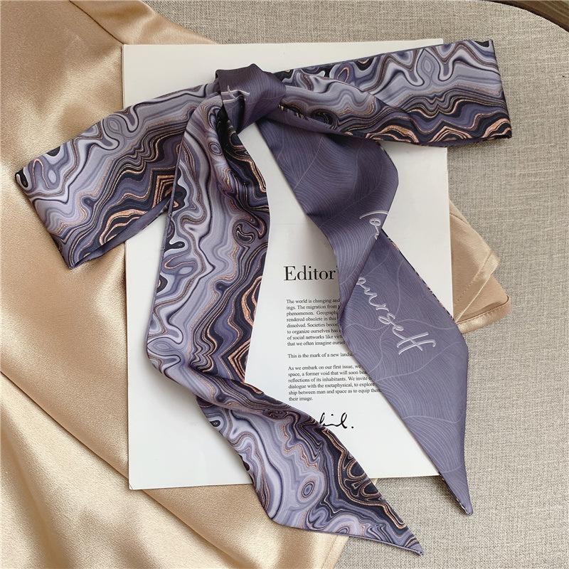 Silk Scarf Headband French Braided Hair Ribbon Versatile Ponytail Streamer Headgear Bag Decoration