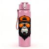1PC Orangutan Gorilla Sunglasses Graphic 750ml Color Plastic Sports Water Bottle Leakproof Flip Straw Lid Suitable for Sports Office Home Use