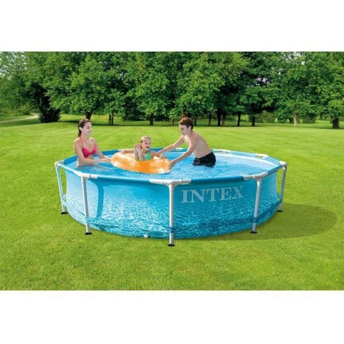 Kit Piscine hors sol tubulaire INTEX - Metal Frame - 305 x 76 cm - Ronde (Livrée avec pompe et 2 cartouches) - 28208NP