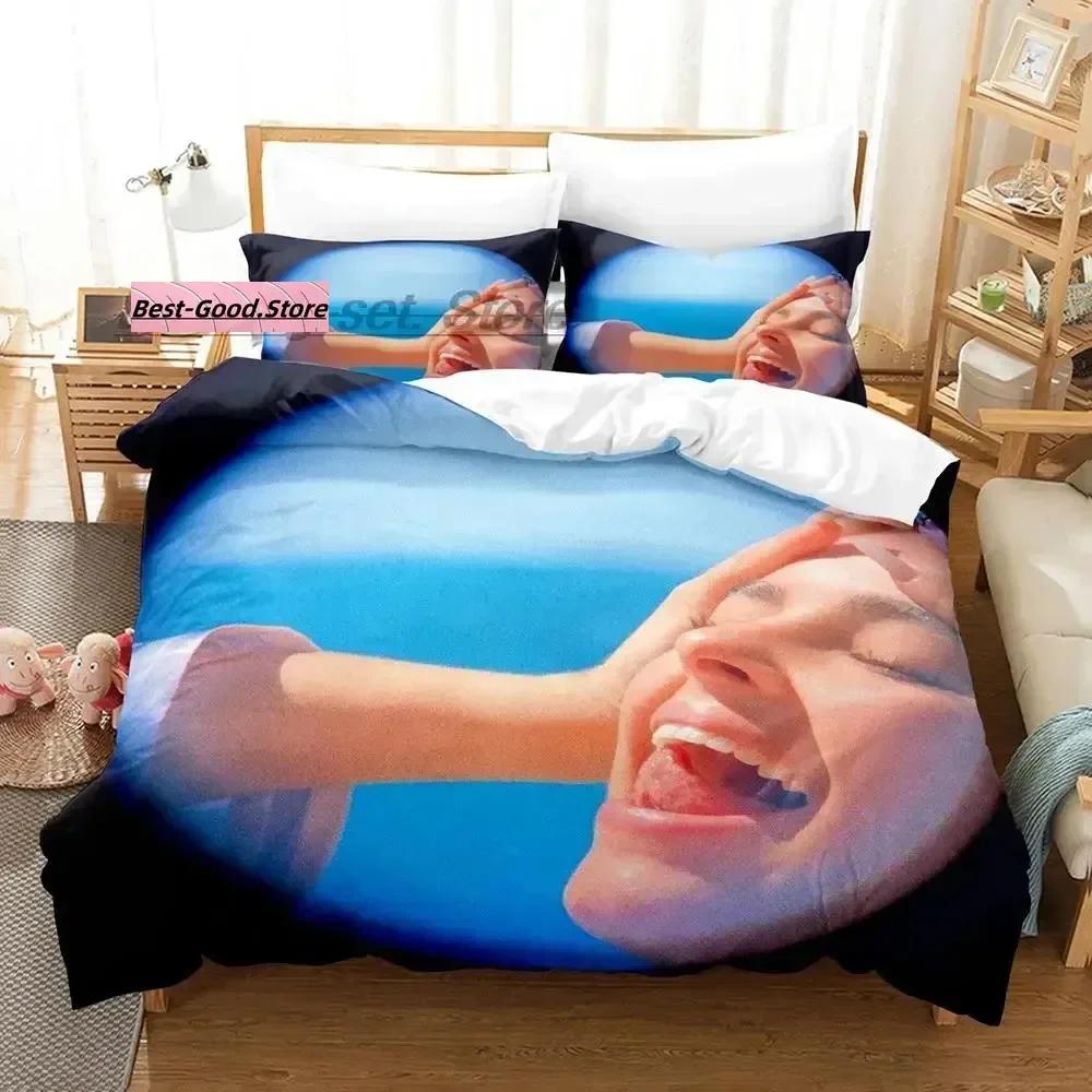 

Comforter Top Addison Rae Bedding Set Single Twin Printed Bed Set With Bed Soft Single Double Queen Super King Size Comforter (quilt)-EU Single(135*200cm)3pcs