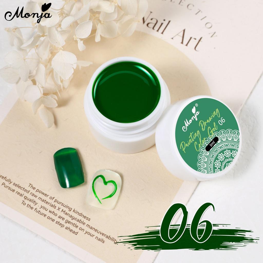 monja 5ml 12 barev Gel na malování nehtů UV lak Kreslení Černá Bílá Salonní barvy Lak Semipermanentní Vylepšení Manikúra Design Nástroj