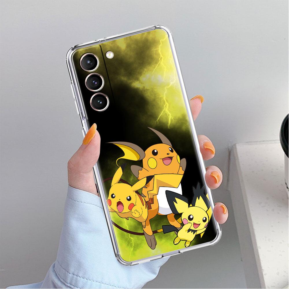Clear Case For Samsung Galaxy S22 S20 FE S21 S10 S9 Plus Note 20 Ultra 10 Lite Transparent Phone Shell Pokemon Cute Pikachu