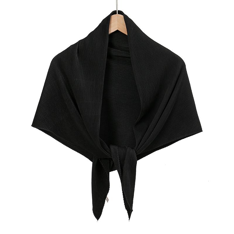 Maldives  Muslim Pleated Square Scarf Matt Silk Plain Hijab Women Crinkle Satin Headscarf Premium Soft Wrinkle Scarves