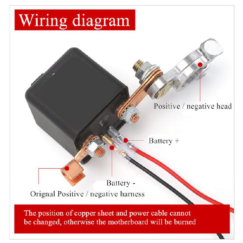Universal Integrated Wireless Remote Control Kit For Disconnecting The 12V Car Battery