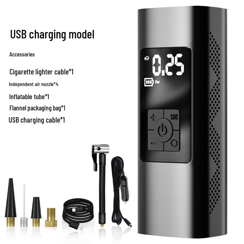 

Беспроводной Портативный Цифровой Автомобильный Воздушный Насос - Высокомощный 12В Накачиватель Шин