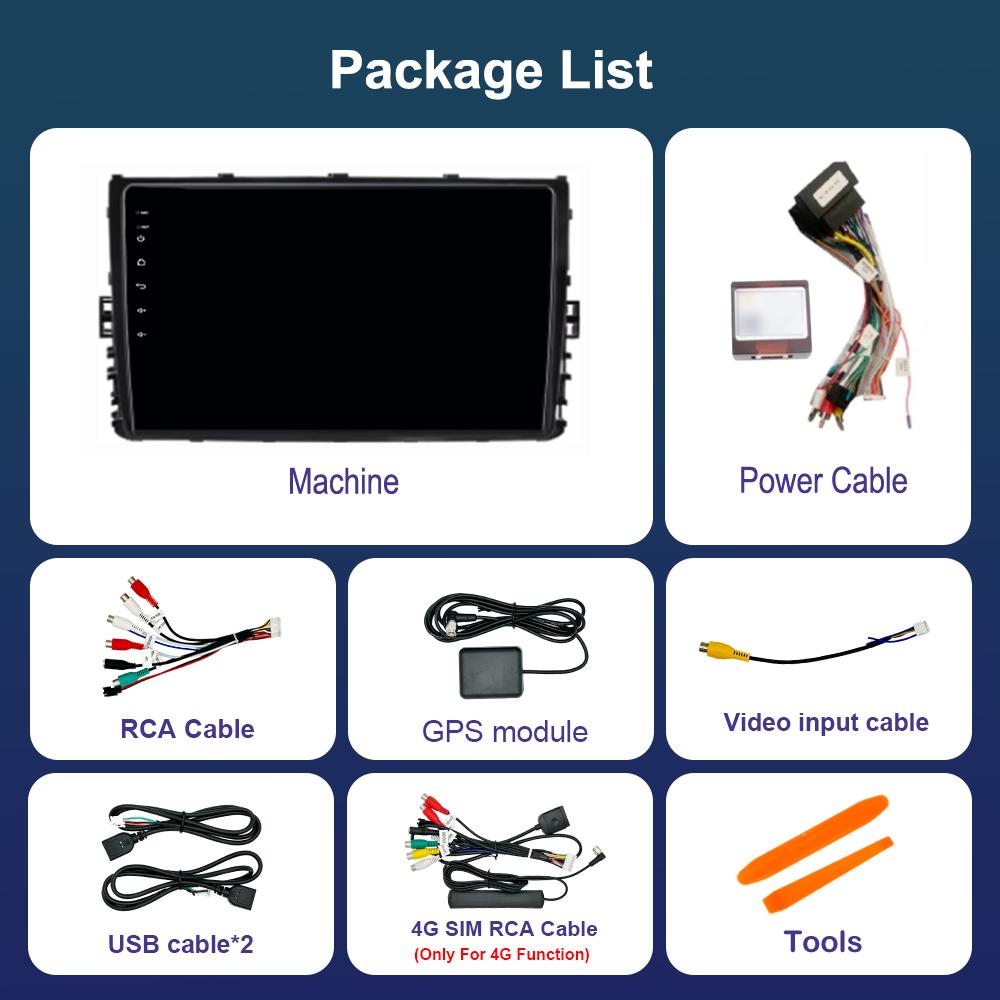 Android System Car Video Multimedia Player for VW MQB POLO VI Jetta MK7 T6 Bora 2018 - 2021 Navi GPS WiFi DSP Stereo 4G BT