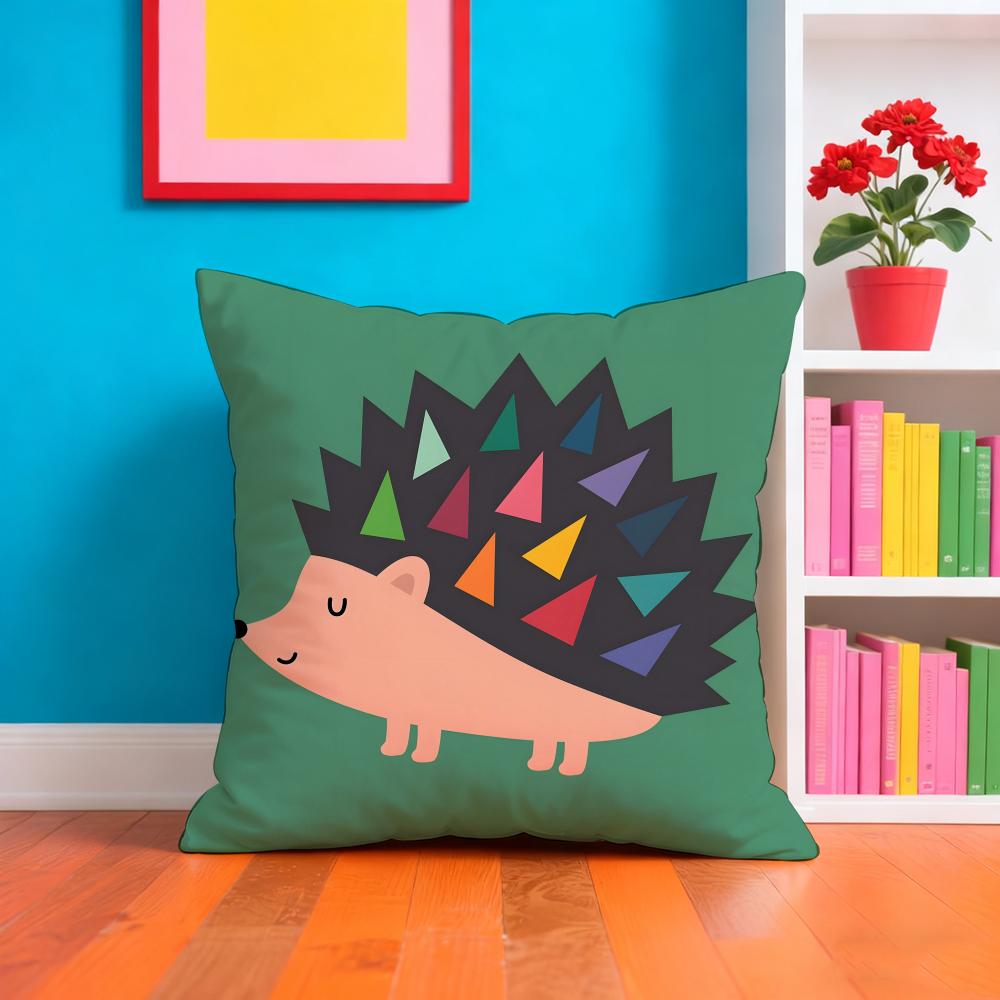 Geometric Animal Pattern Pillow Case Pillow Case Plush Fabric Soft Double Sided Print Home Sofa High Quality Cushion