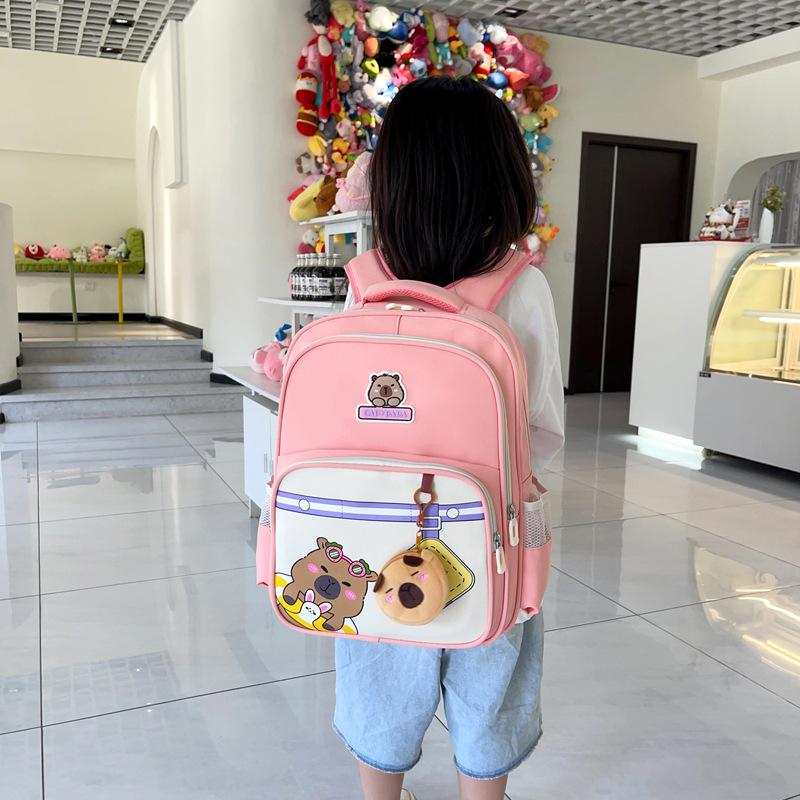 School bag Elementary school student Kapibara cartoon love child backpack large capacity 1-3 grade backpack