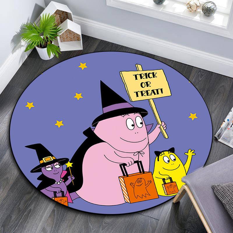 Barbapapa2 Round Area Rug,Carpet Rug for Living Room Bedroom Sofa Playroom Decor,Non-slip Floor Mat