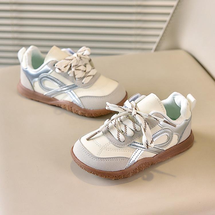 Girls' German training shoes Children's sports board shoes 2025 autumn new baby older children silver ballet style