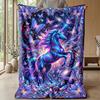 Magical Unicorn Scene Theme blanket Lightweight Warm Flannel Blanket Decorative Throw Blanket for Home Decoration