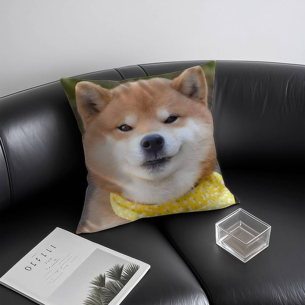 Cute S-shi-ba Inu-us Pillow Case Anti-dustmite Invisible zipper Sofa Bed