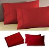 American-style Breathable Wrinkle-free Rayon Pillowcases Red Pillow Covers 20x36 Inches Set of 2