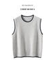 Women's Early Autumn Cashmere Knit Vest - Round Neck Sleeveless Cardigan Pullover