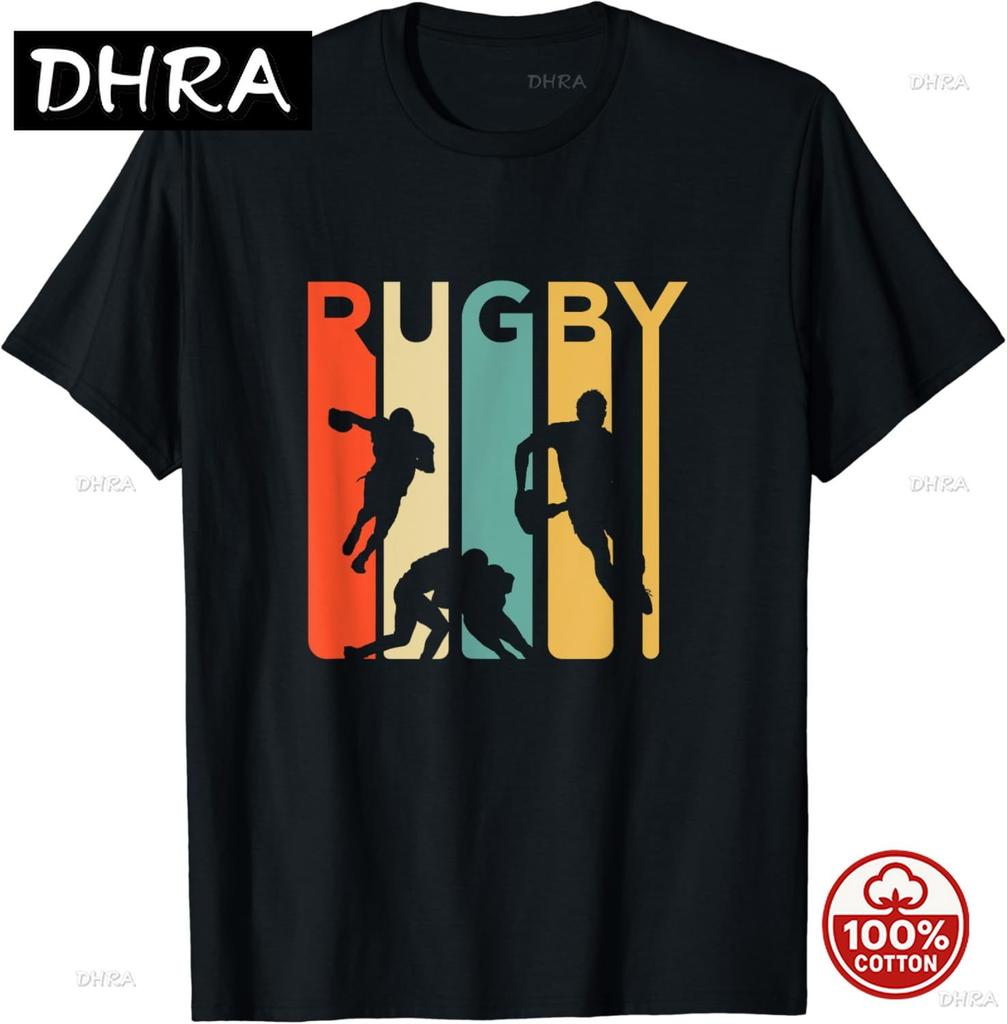 Vintage Rugby Player Sports Retro Unisex Boys Soccer Tee Cute Print Cartoon Loose Tee Unisex Unisex Fashion Tee Creativity Shortsleev