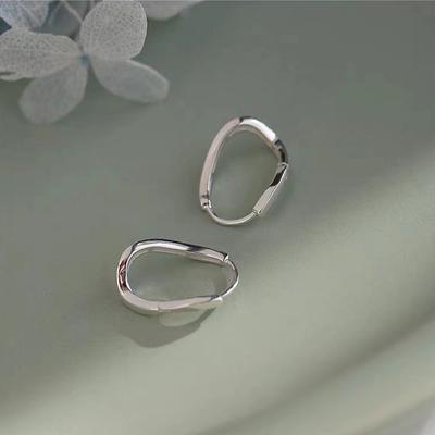 Simple Bracelet Ear Clip Sterling Silver S925 Irregular Design Simple Cold Style Earrings Special Interest Light Luxury