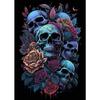 Skull and Rose Poster Abstract Horrible Full Skulls Canvas Painting Magic Wall Art for Living Room Home Decor Mural