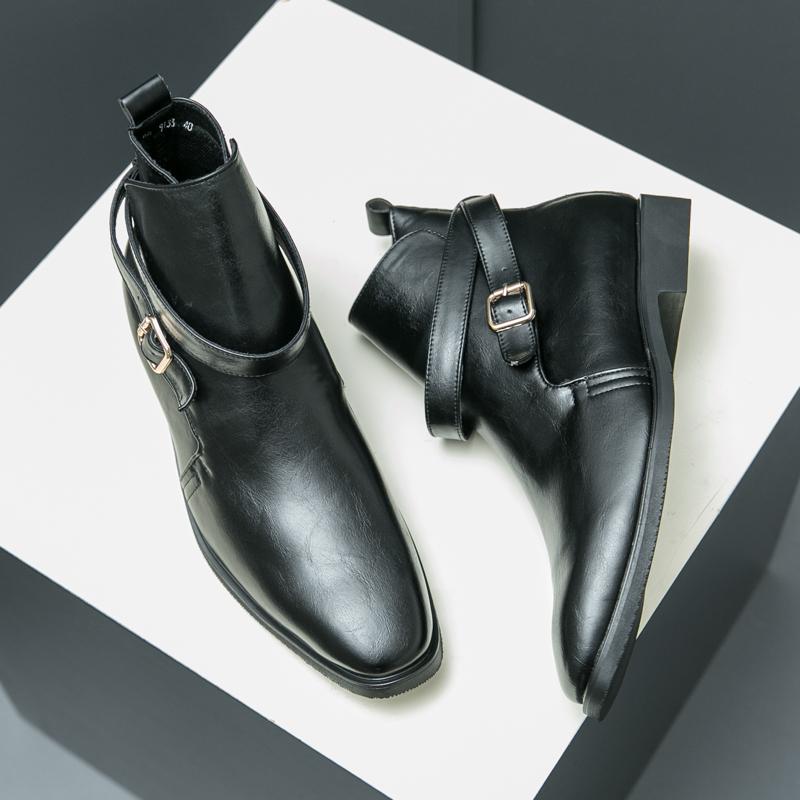 Hot Selling Men's Chelsea Boots Europe America High-end Banquet Dress Shoes Fashionable Red New Men's High Top Short Boots