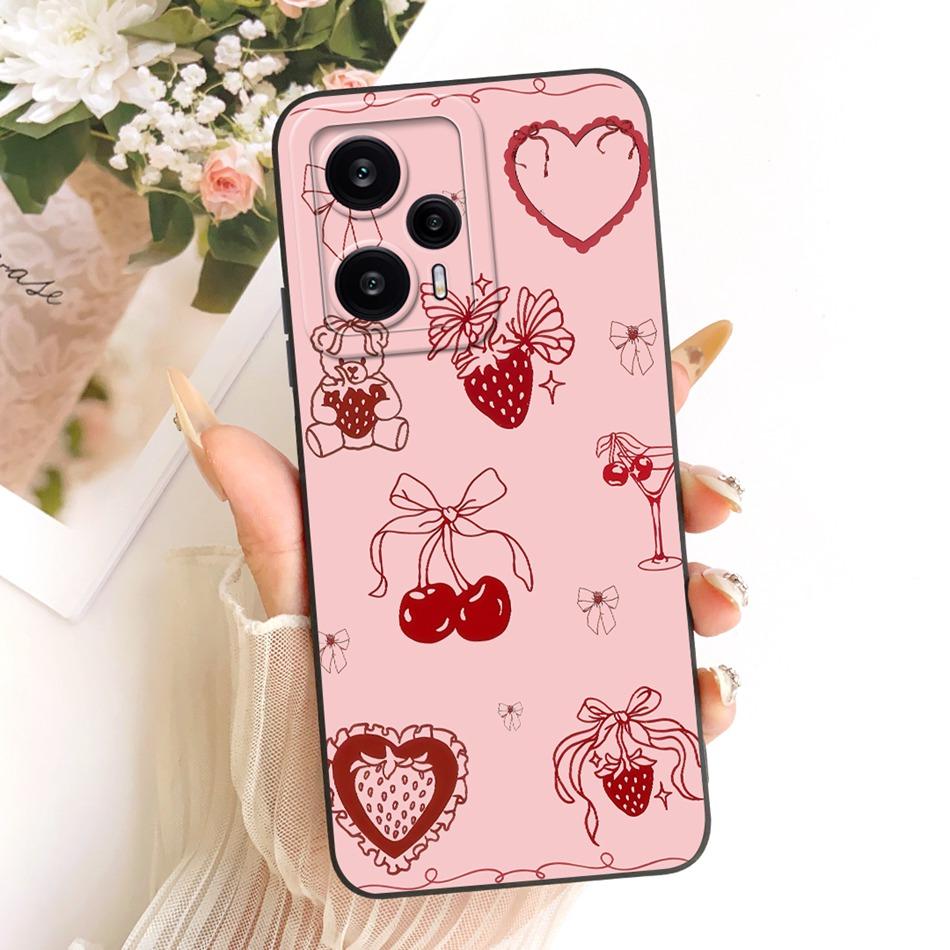 For Xiaomi Redmi Note 12 Turbo Cute Cat Flower Cartoon Phone Case For Redmi Note12 Turbo Shockproof Soft Silicone Bumpers