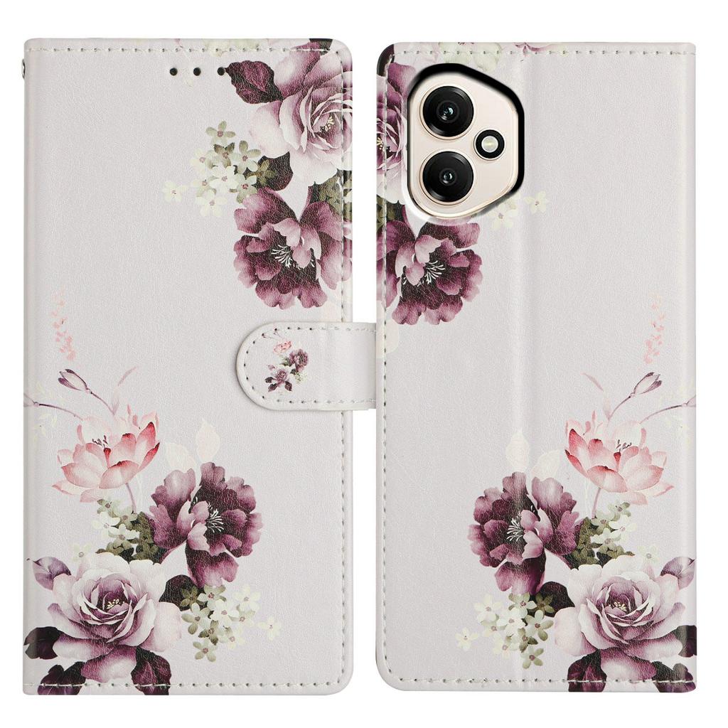 Für Honor 400 5G (Global) Handyhülle mit Musterdruck, Brieftasche, Ständer, Flip-Leder-Handyhülle mit Riemen