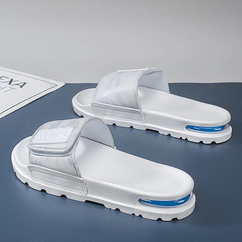 Men's Adjustable Velcro Flip-Flops - Thick Sole, Squishy, Non-Slip, Odor-Resistant for Outdoor Summer Wear