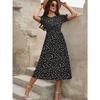 Women Summer Puff Sleeve High Waist Floral Midi Vacation Print Long Comfortable Lightweight High Recognition Elegant with Flattering Chic Dress