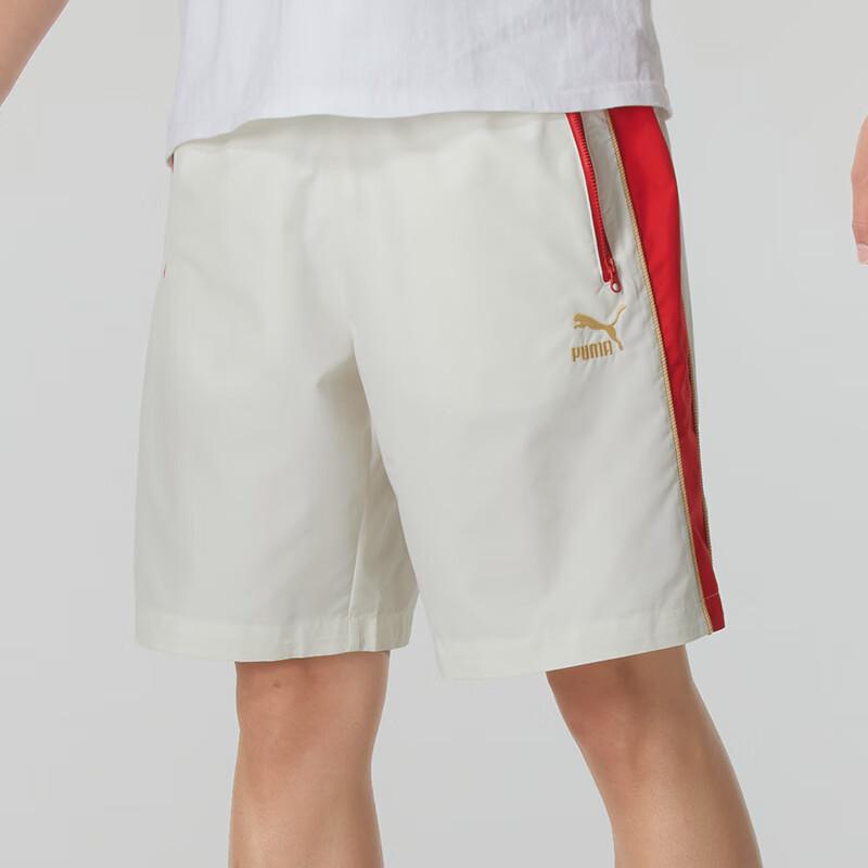 Puma Breathable Lace-Up Mid-Waist Comfortable Fashion Five-Point Outdoor Casual Shorts Men Shorts Off-White 629233-65