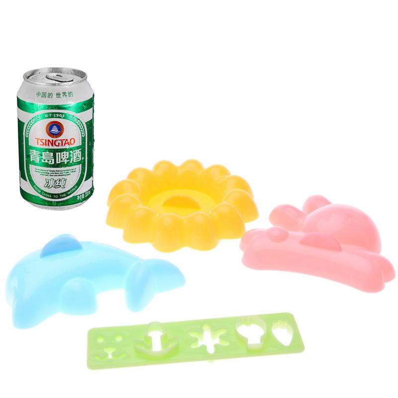 

Форма для риса в виде дельфина, четырехкомпонентная, форма для детских рисовых шариков с кроликом, мультяшная, для детского бенто, для суши, для DIY