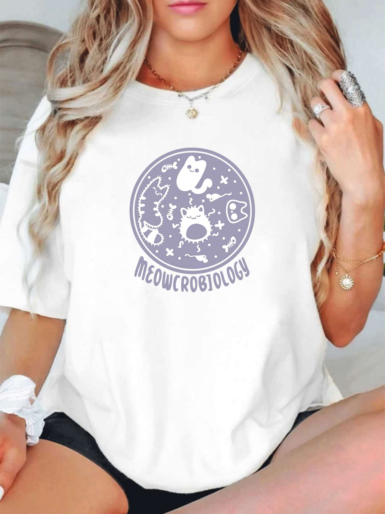 1026598 Plus size women s round neck short sleeve T-shirt with elastic half sleeves and trendy prints XL